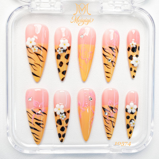 10574-MYY's designer original high-end design customized luxury hand-painted wearable nail art
