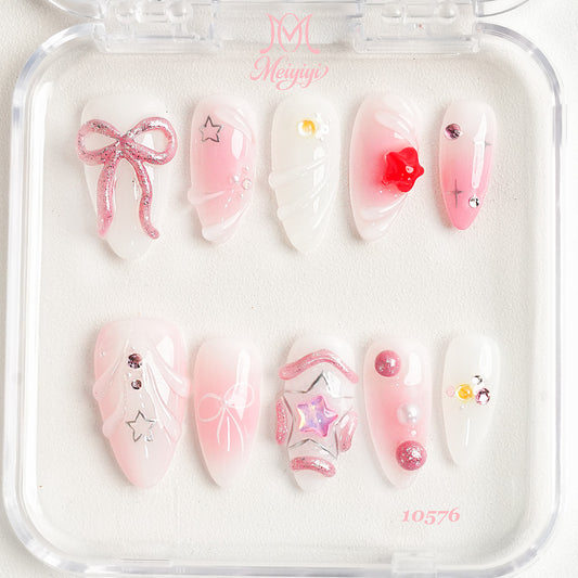 10576-MYY's designer original high-end design customized luxury hand-painted wearable nail art