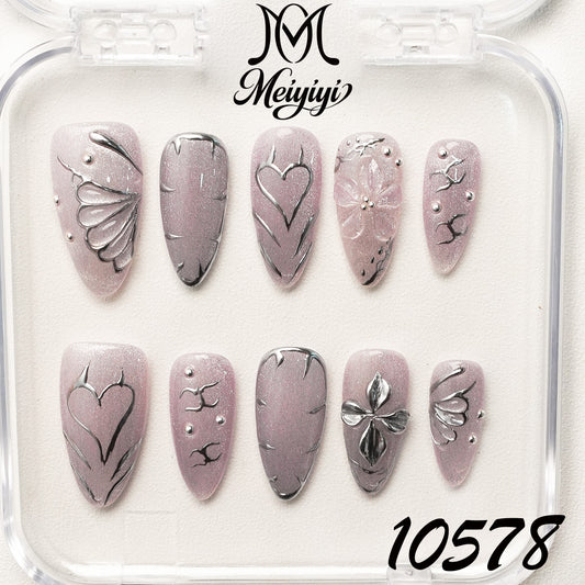 10578-MYY's designer original high-end design customized luxury hand-painted wearable nail art
