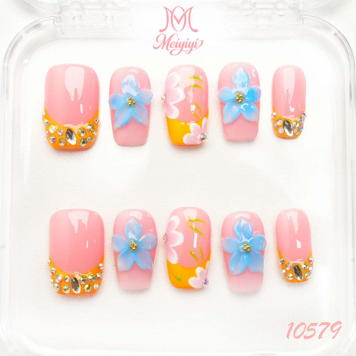 10579-MYY's designer original high-end design customized luxury hand-painted wearable nail art