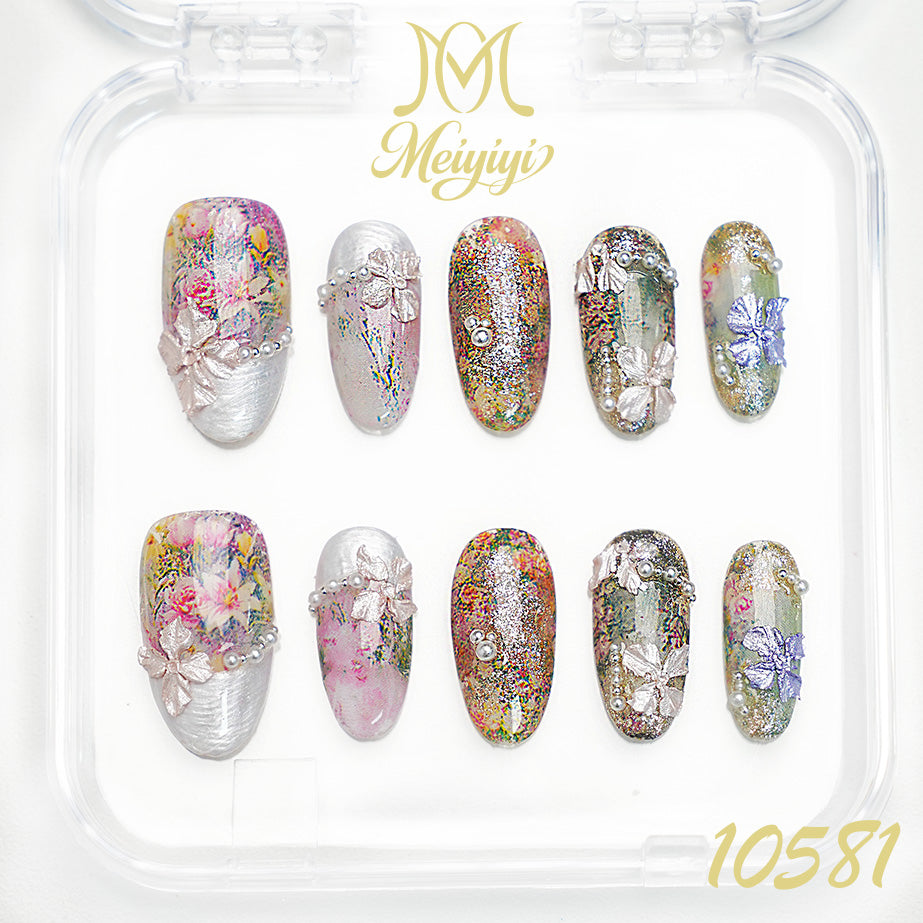 10581-MYY's designer original high-end design customized luxury hand-painted wearable nail art