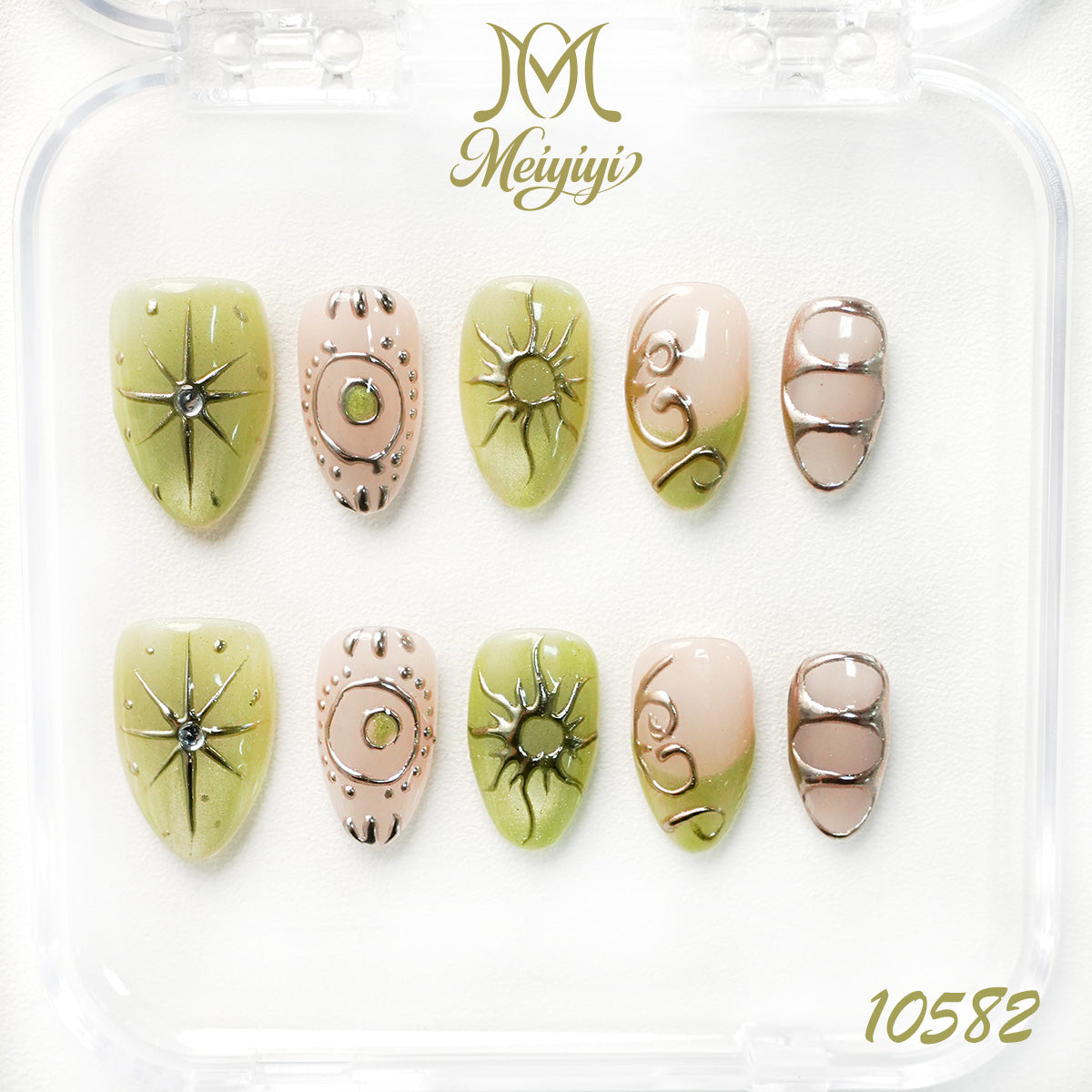 10582-MYY's designer original high-end design customized luxury hand-painted wearable nail art