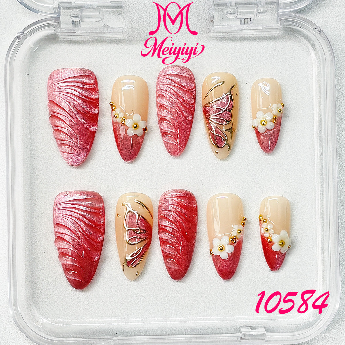 10584-MYY's designer original high-end design customized luxury hand-painted wearable nail art