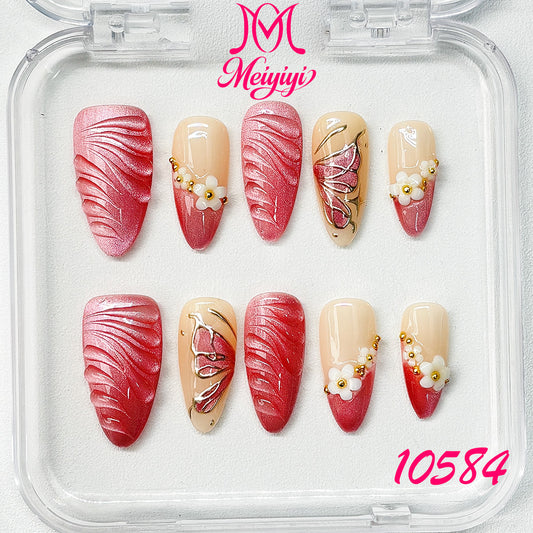 10584-MYY's designer original high-end design customized luxury hand-painted wearable nail art