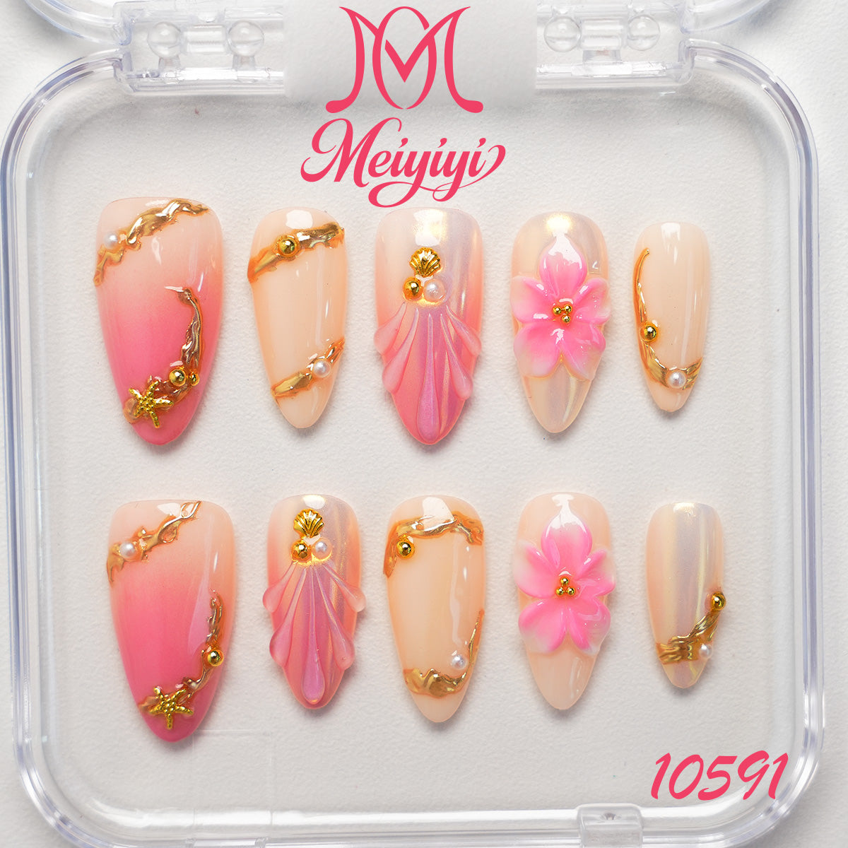 10591-MYY's designer original high-end design customized luxury hand-painted wearable nail art