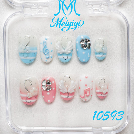 10593-MYY's designer original high-end design customized luxury hand-painted wearable nail art