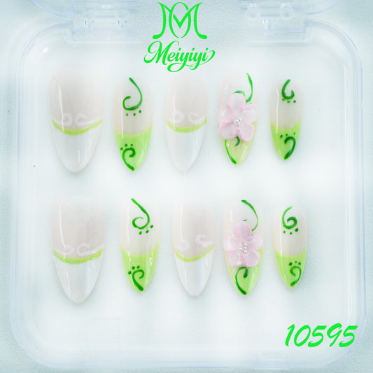10595-MYY's designer original high-end design customized luxury hand-painted wearable nail art