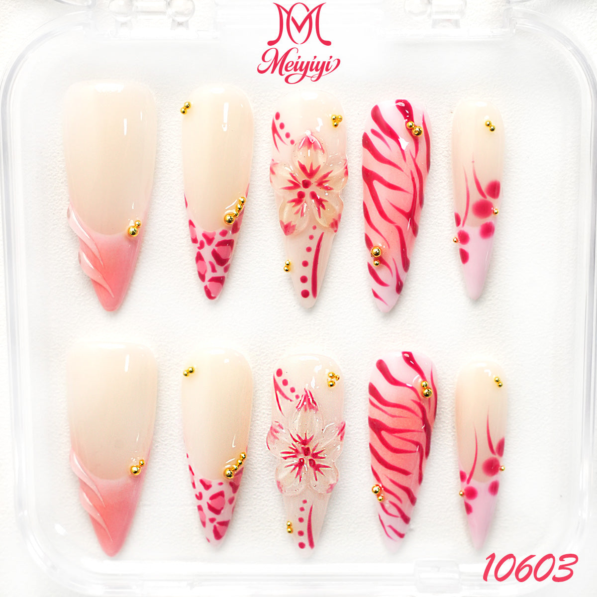 10603-MYY's designer original high-end design customized luxury hand-painted wearable nail art