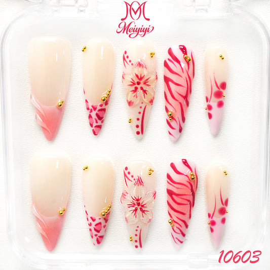 10603-MYY's designer original high-end design customized luxury hand-painted wearable nail art