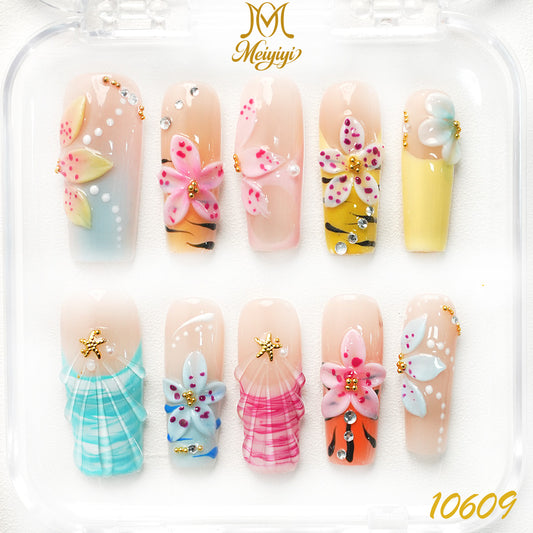 10306-MYY's designer original high-end design customized luxury hand-painted wearable nail art