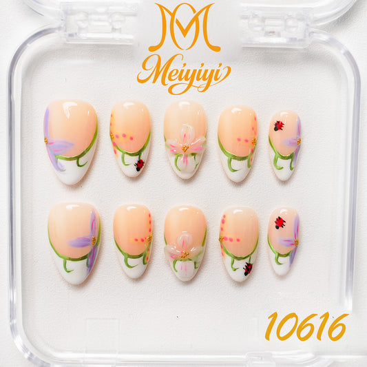 10616-MYY's designer original high-end design customized luxury hand-painted wearable nail art