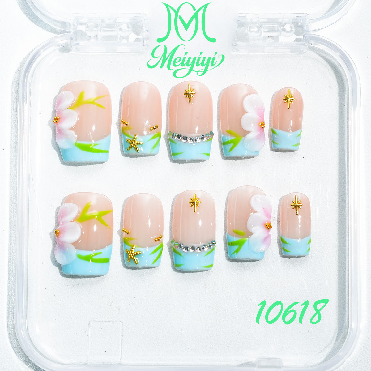 10618-MYY's designer original high-end design customized luxury hand-painted wearable nail art