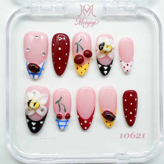 10621-MYY's designer original high-end design customized luxury hand-painted wearable nail art