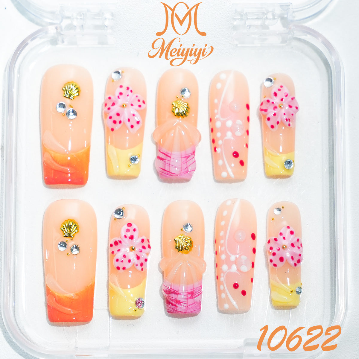 10622-MYY's designer original high-end design customized luxury hand-painted wearable nail art