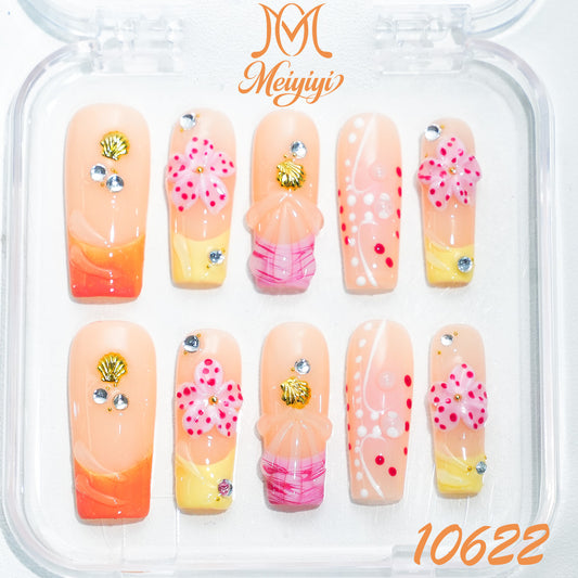 10622-MYY's designer original high-end design customized luxury hand-painted wearable nail art