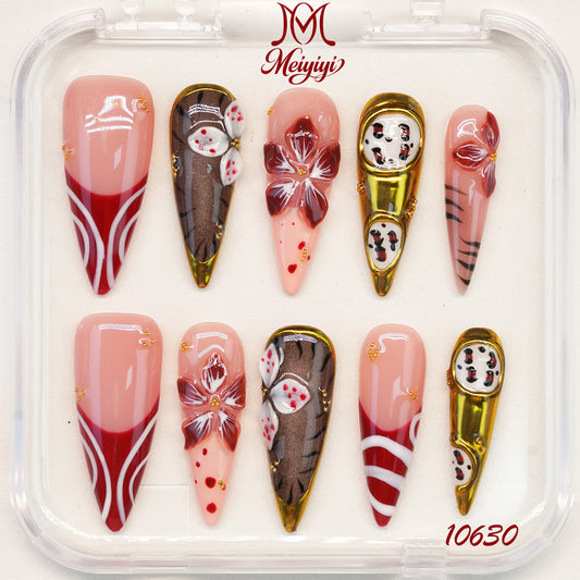 10630-MYY's designer original high-end design customized luxury hand-painted wearable nail art