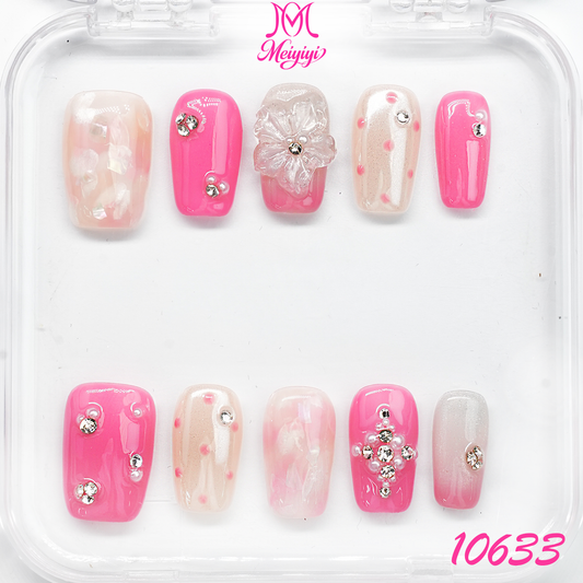 10633-MYY's designer original high-end design customized luxury hand-painted wearable nail art