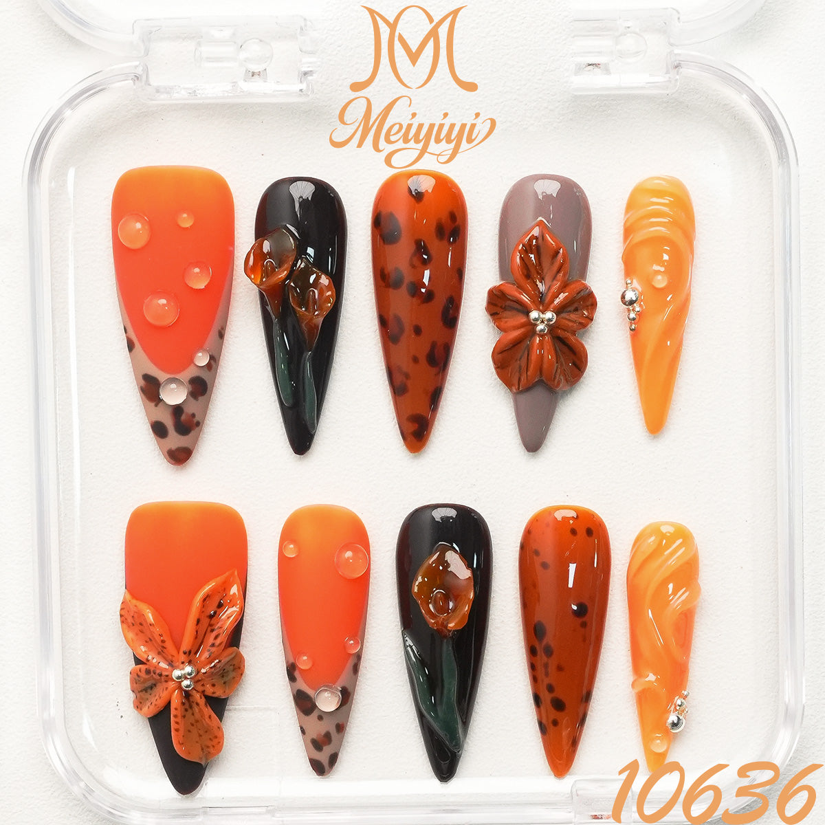 10636-MYY's designer original high-end design customized luxury hand-painted wearable nail art