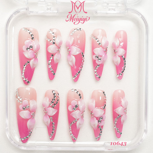 10643-MYY's designer original high-end design customized luxury hand-painted wearable nail art