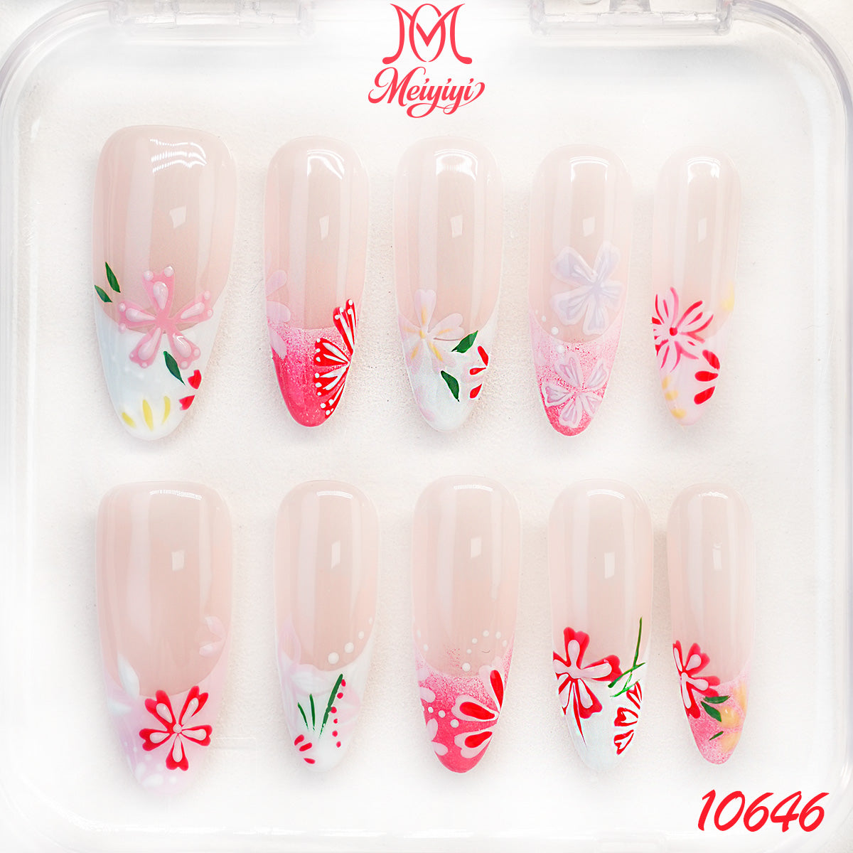 10646-MYY's designer original high-end design customized luxury hand-painted wearable nail art