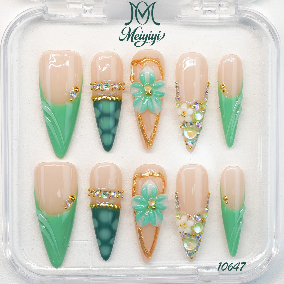 10647-MYY's designer original high-end design customized luxury hand-painted wearable nail art