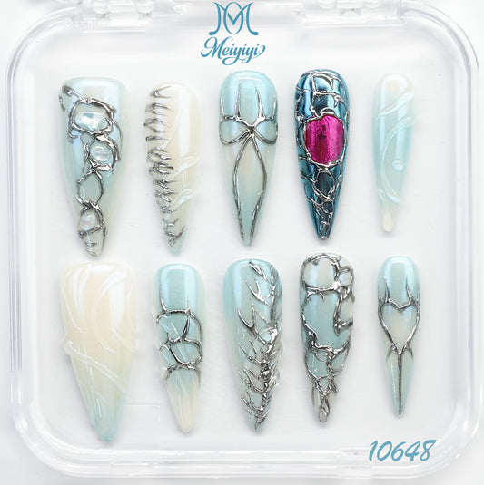 10648-MYY's designer original high-end design customized luxury hand-painted wearable nail art