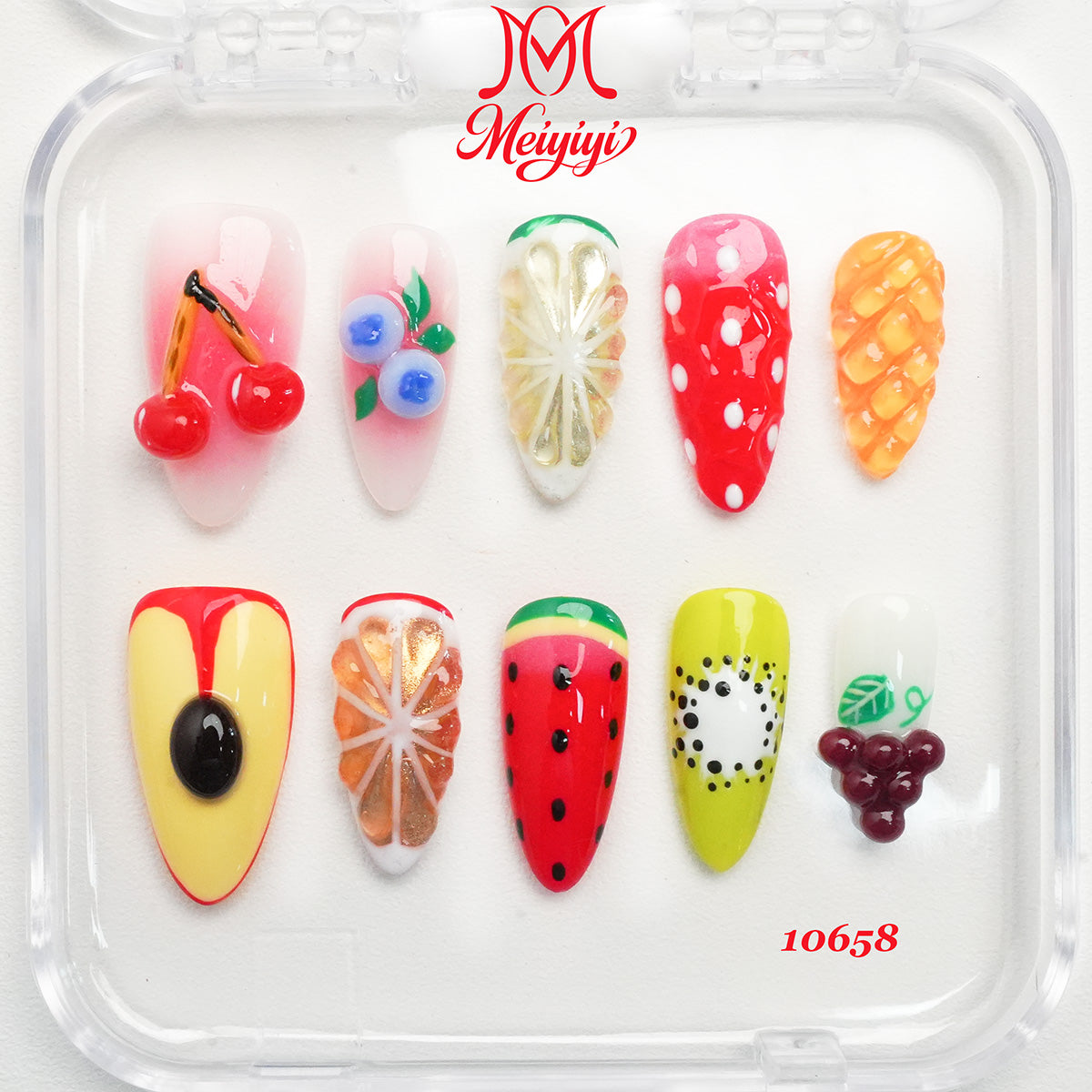 10658-MYY's designer original high-end design customized luxury hand-painted wearable nail art