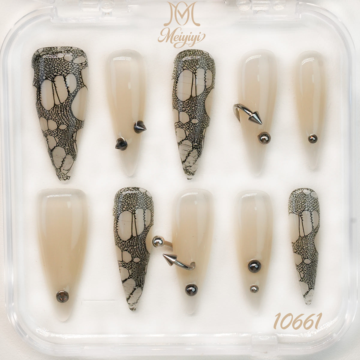 10661-MYY's designer original high-end design customized luxury hand-painted wearable nail art