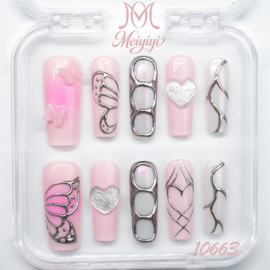 10663-MYY's designer original high-end design customized luxury hand-painted wearable nail art