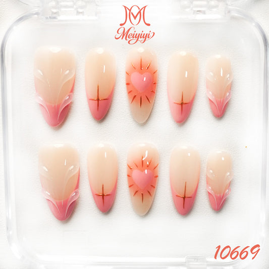 10669-MYY's designer original high-end design customized luxury hand-painted wearable nail art