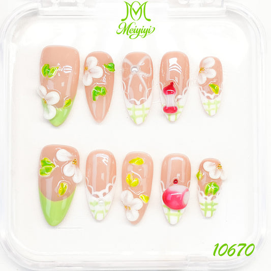 10670-MYY's designer original high-end design customized luxury hand-painted wearable nail art