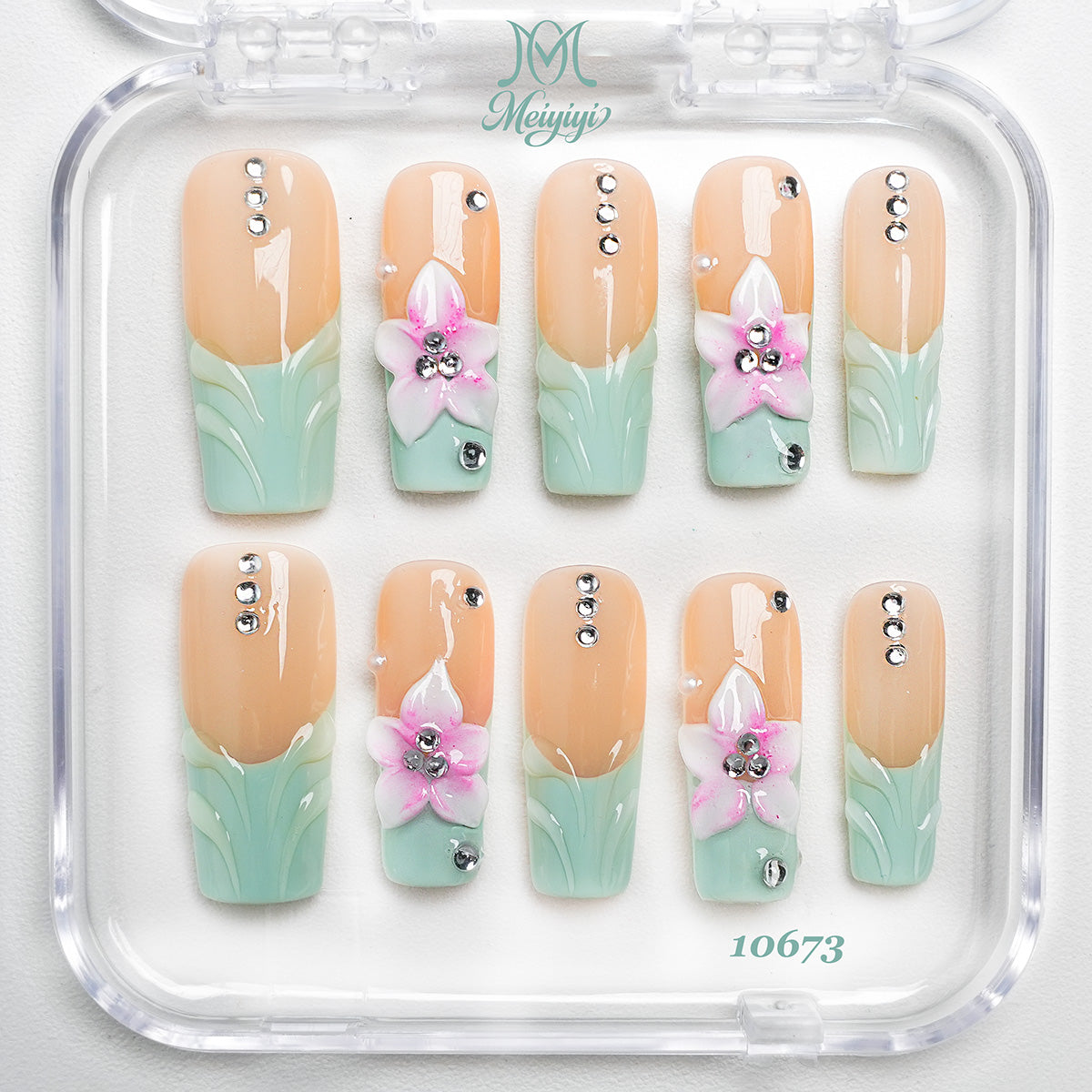 10673-MYY's designer original high-end design customized luxury hand-painted wearable nail art