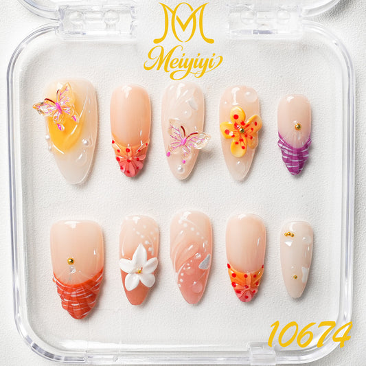 10674-MYY's designer original high-end design customized luxury hand-painted wearable nail art