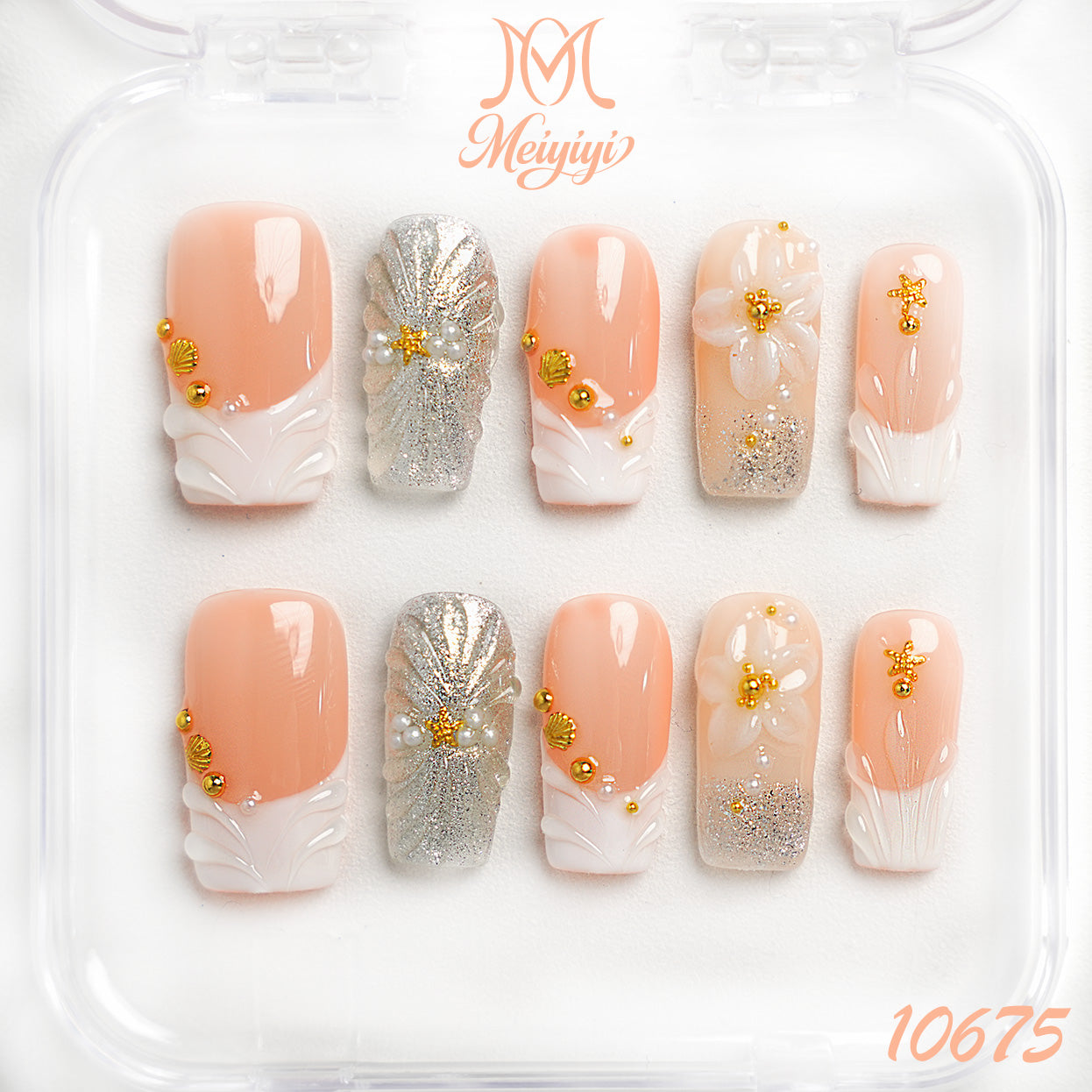 10675-MYY's designer original high-end design customized luxury hand-painted wearable nail art