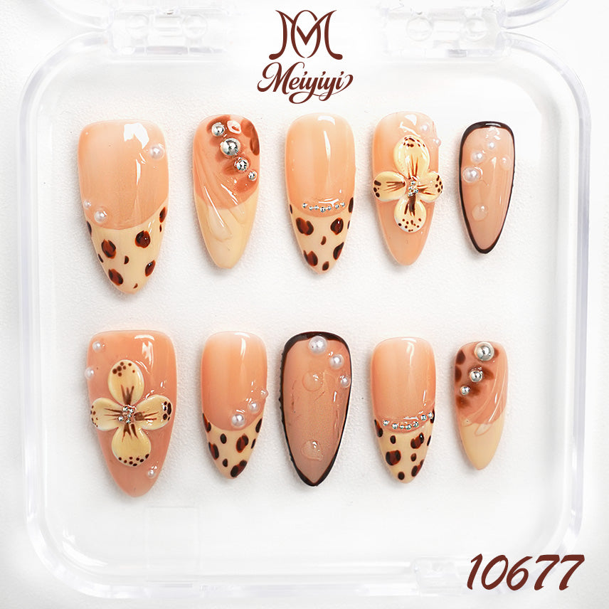 10677-MYY's designer original high-end design customized luxury hand-painted wearable nail art