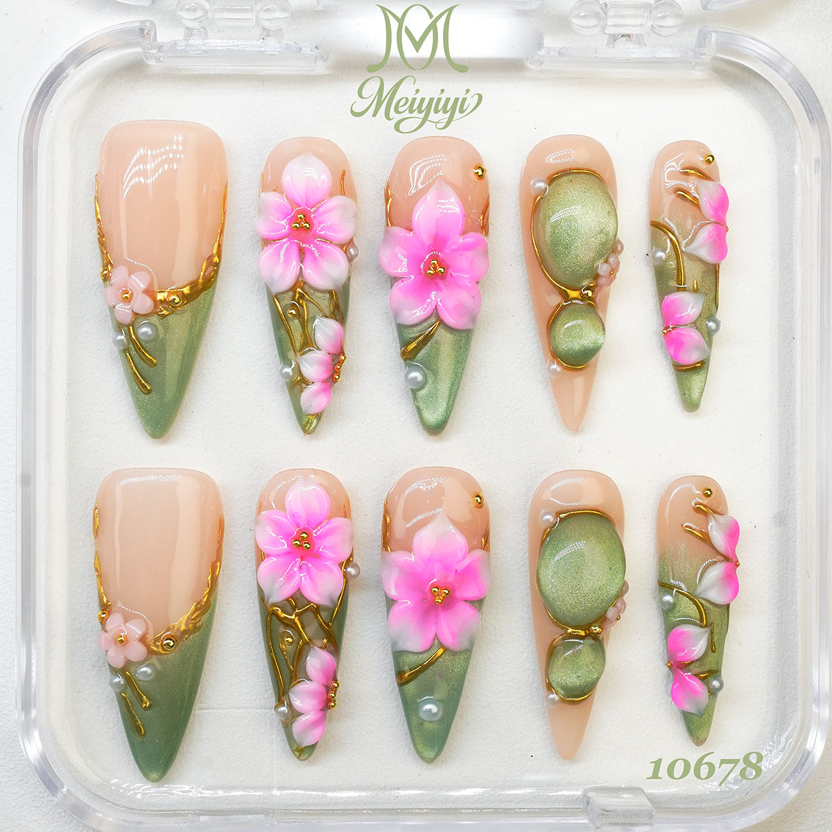 10678-MYY's designer original high-end design customized luxury hand-painted wearable nail art