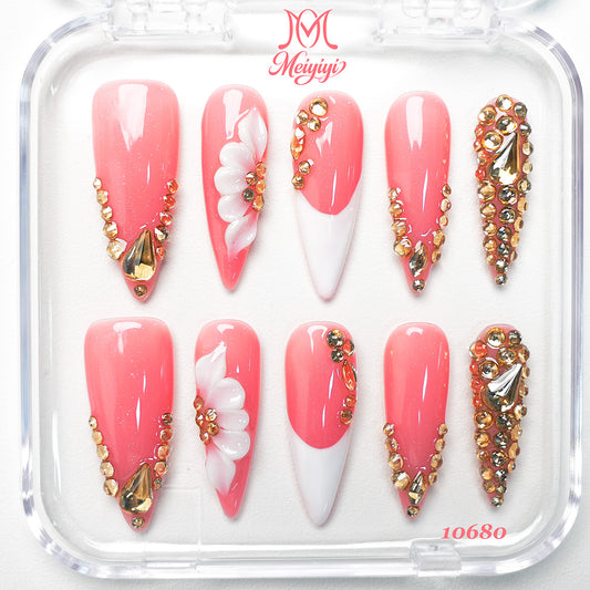 10680-MYY's designer original high-end design customized luxury hand-painted wearable nail art