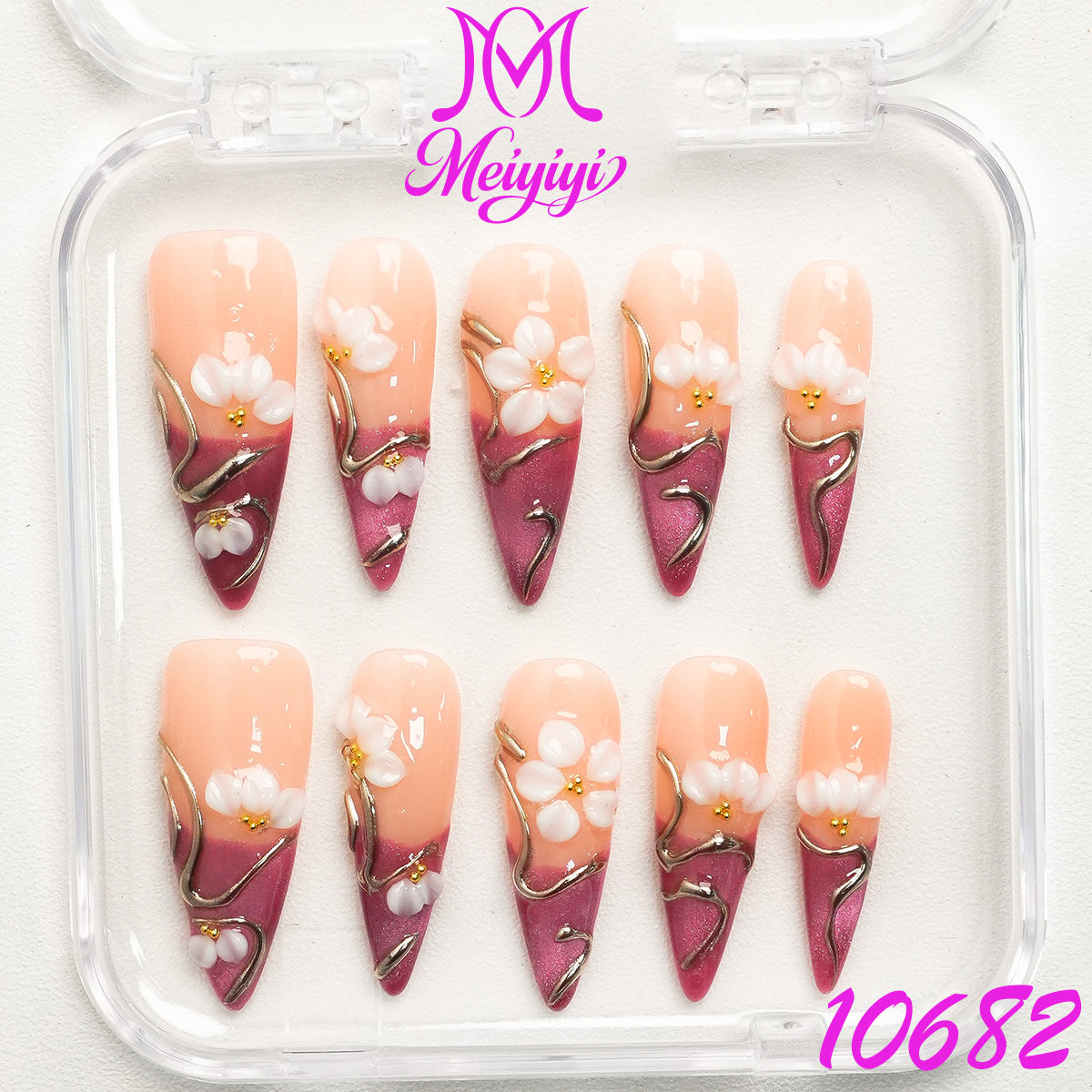 10682-MYY's designer original high-end design customized luxury hand-painted wearable nail art