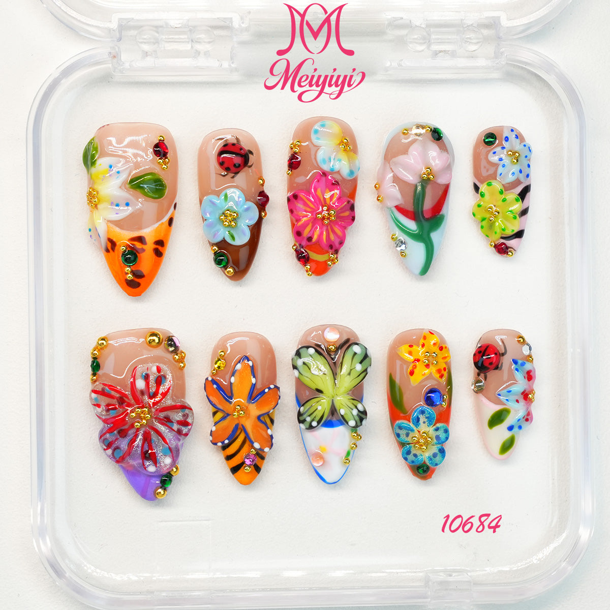 10684-MYY's designer original high-end design customized luxury hand-painted wearable nail art