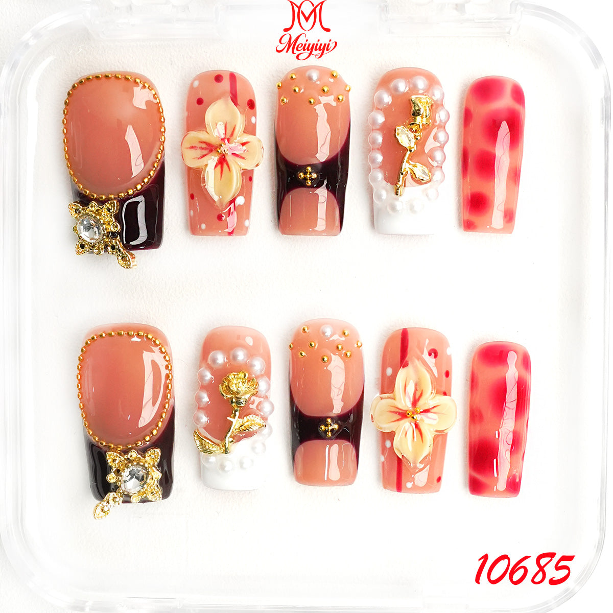 10685-MYY's designer original high-end design customized luxury hand-painted wearable nail art