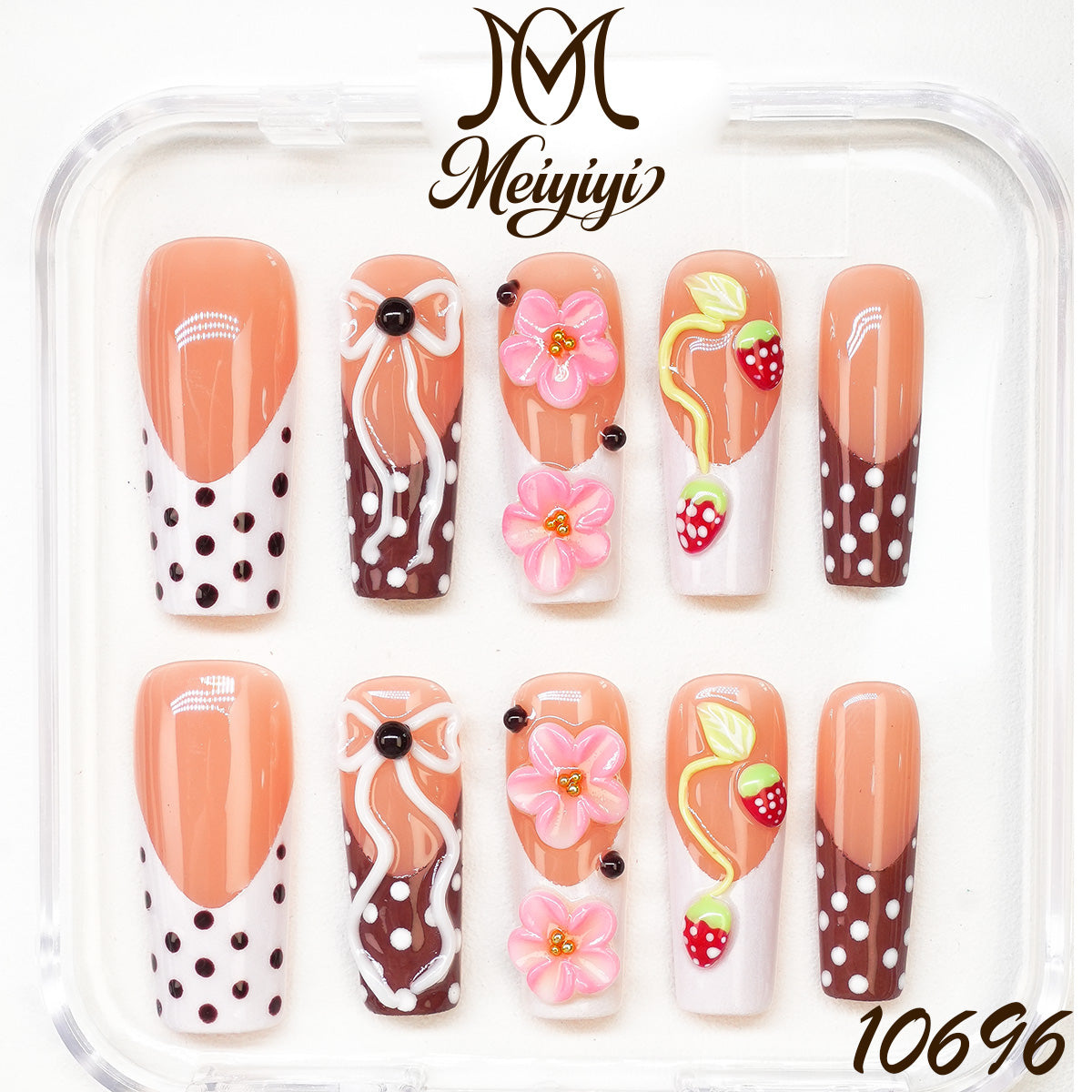 10696-MYY's designer original high-end design customized luxury hand-painted wearable nail art