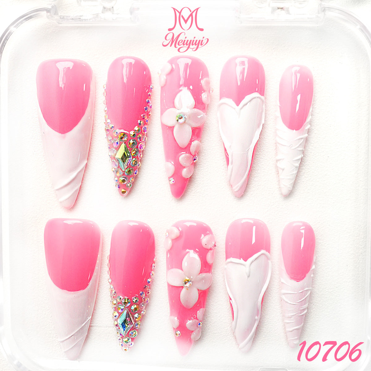 10706-MYY's designer original high-end design customized luxury hand-painted wearable nail art