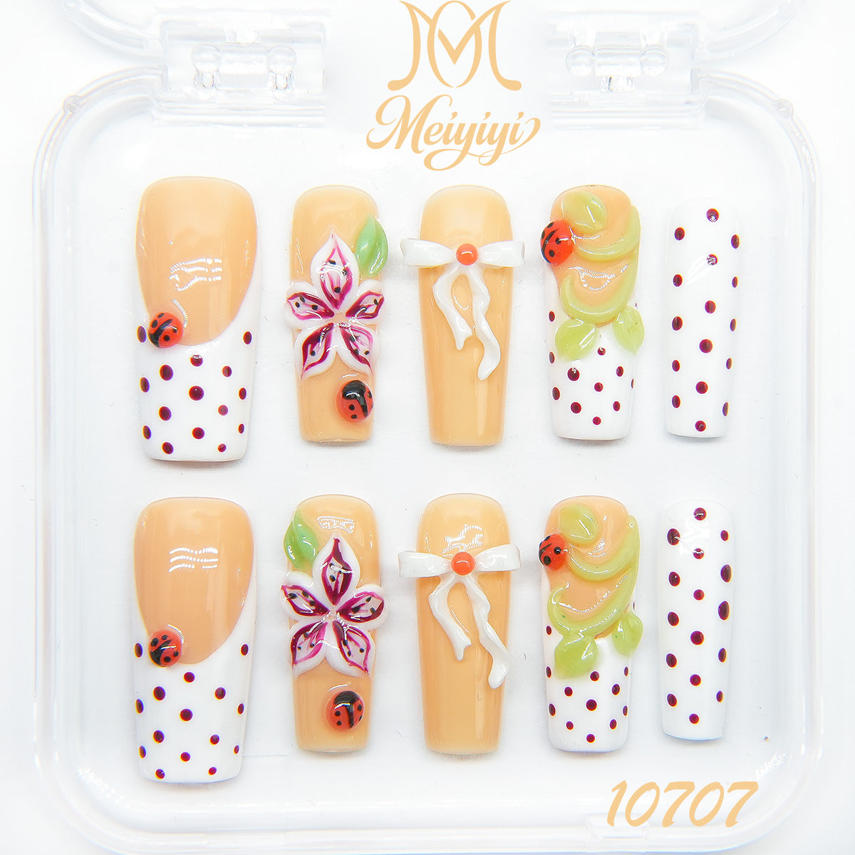 10707-MYY's designer original high-end design customized luxury hand-painted wearable nail art