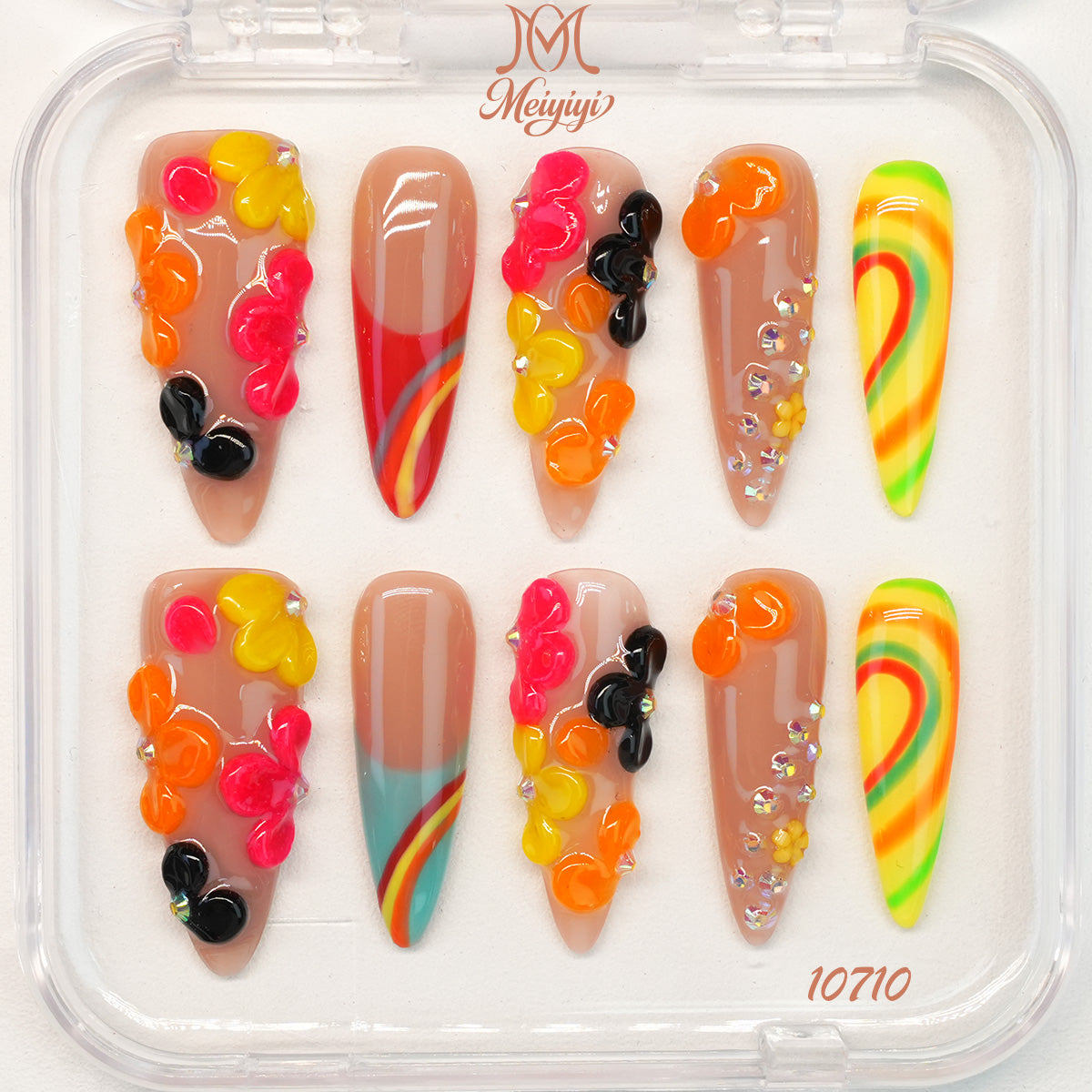 10710-MYY's designer original high-end design customized luxury hand-painted wearable nail art