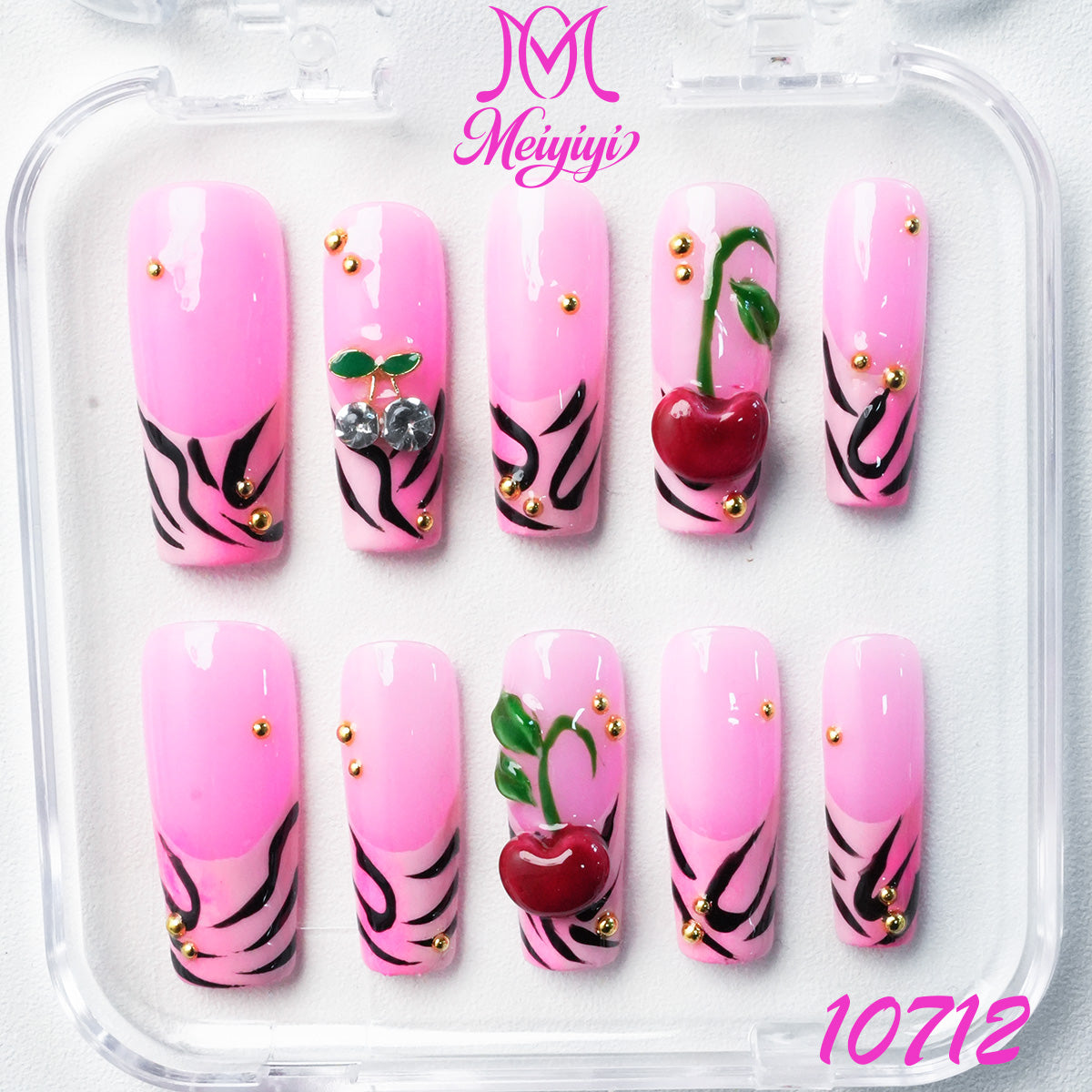 10712-MYY's designer original high-end design customized luxury hand-painted wearable nail art