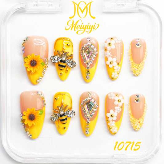 10715-MYY's designer original high-end design customized luxury hand-painted wearable nail art