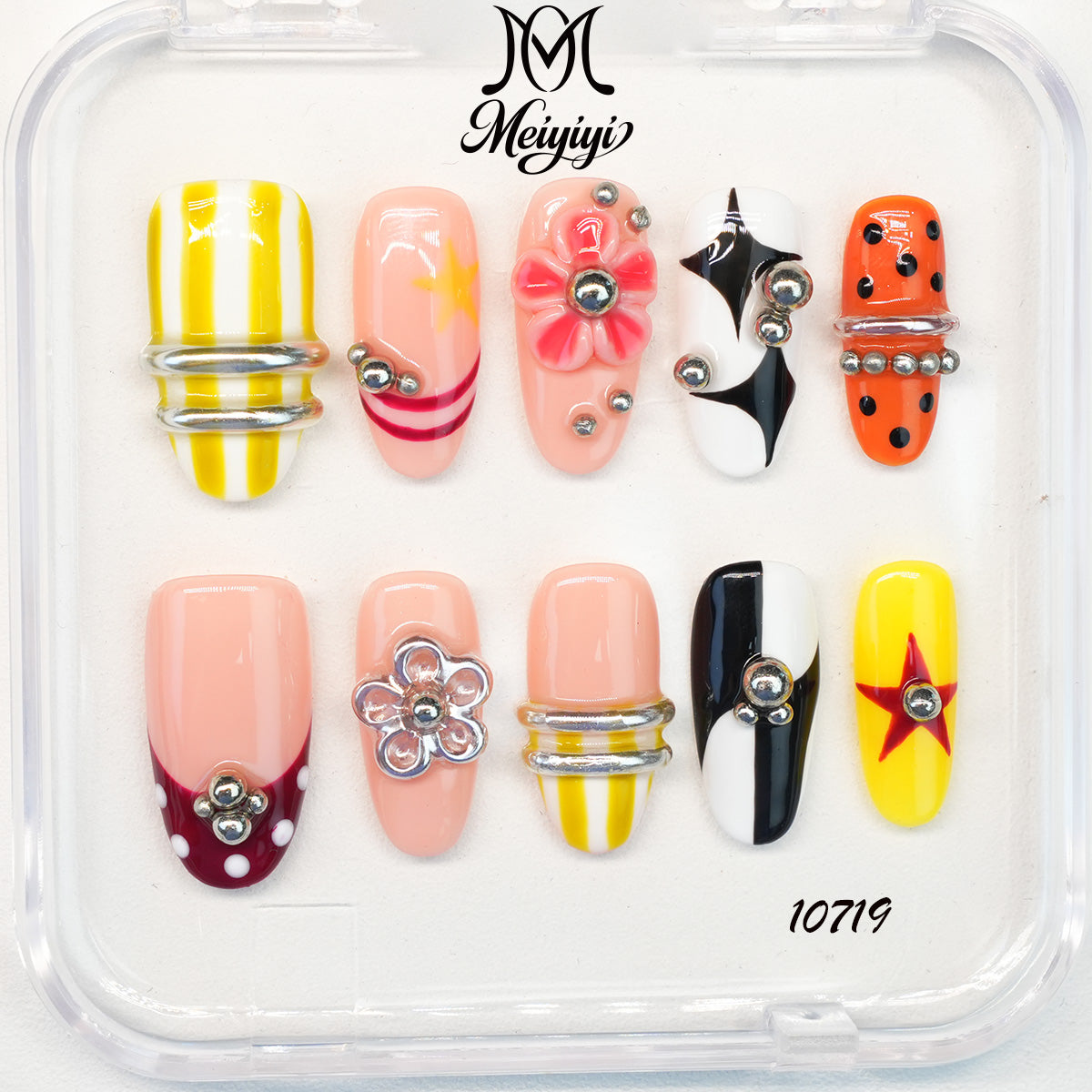 10719-MYY's designer original high-end design customized luxury hand-painted wearable nail art