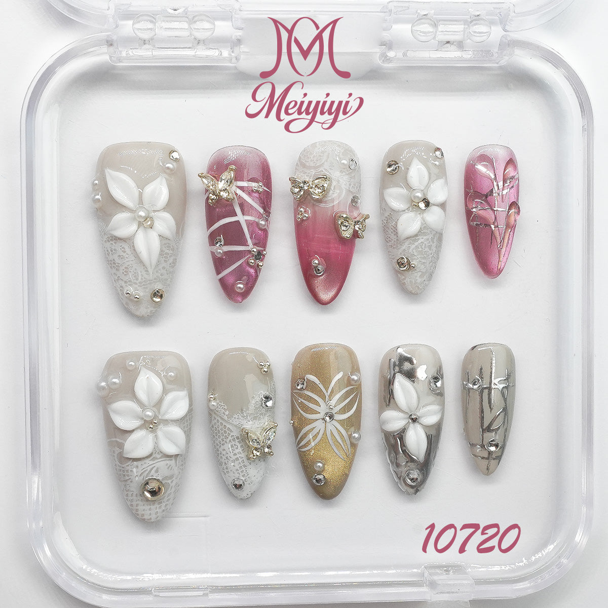 10720-MYY's designer original high-end design customized luxury hand-painted wearable nail art