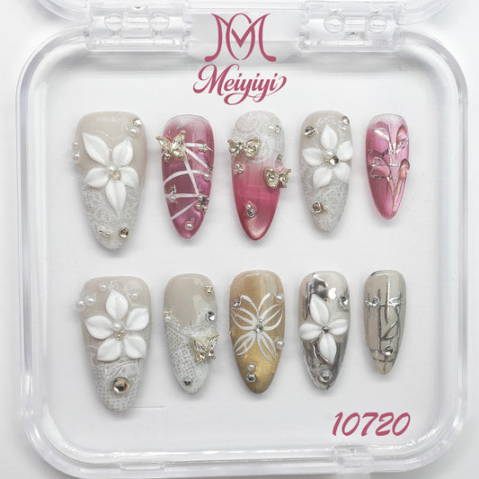 10720-MYY's designer original high-end design customized luxury hand-painted wearable nail art