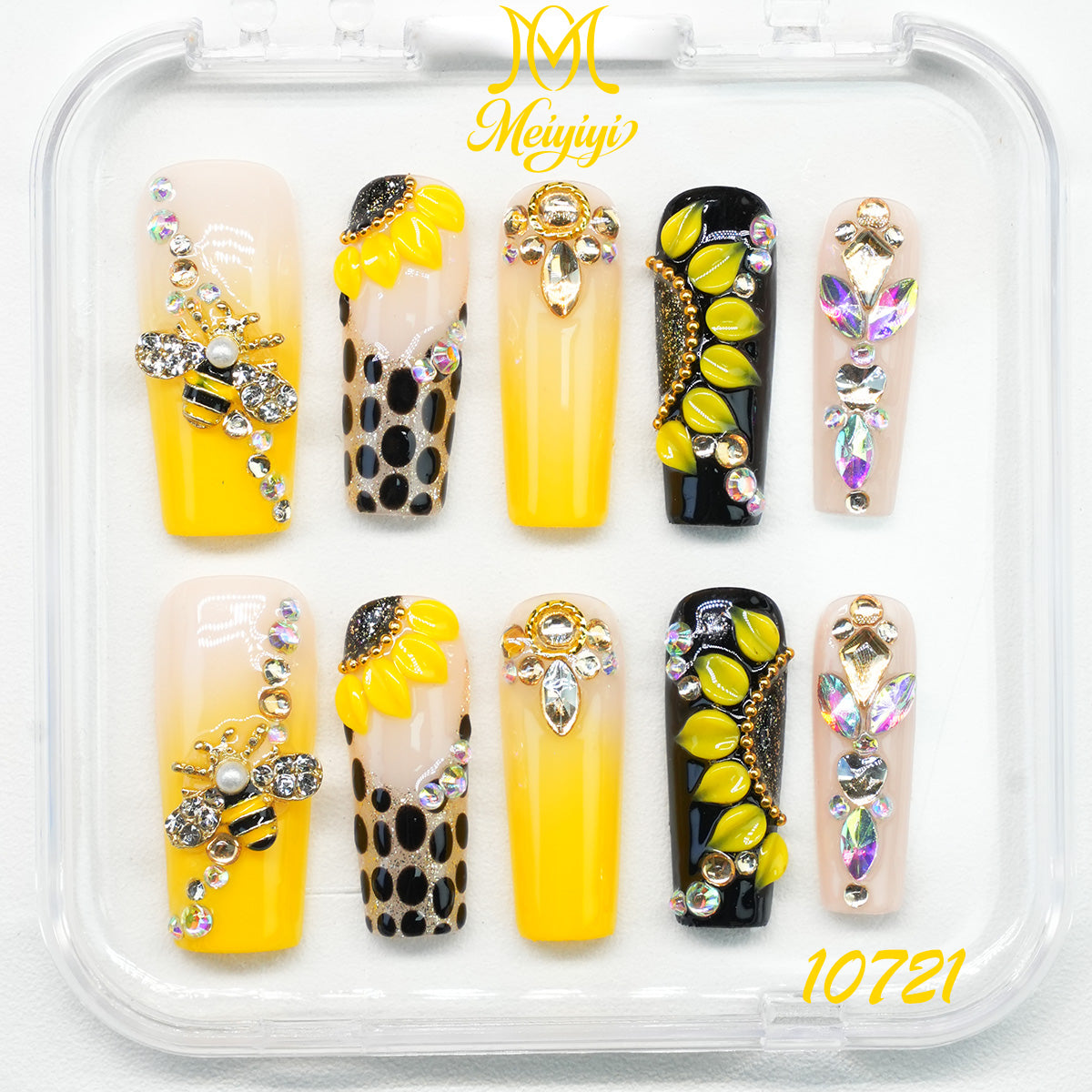 10721-MYY's designer original high-end design customized luxury hand-painted wearable nail art